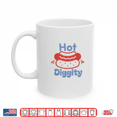 Mug Hot Diggity Dog Funny Hot Dog BBQ Grilling 4th of July Shirt