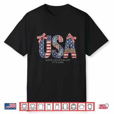 Retro Funny Coquette Bow Usa Vintage 1776 2026 250 Years Shirt