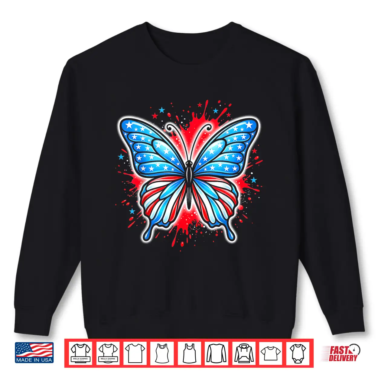 Patriotic Women Girl American Flag 4Th Of July Butterfly Shirt Patriotic Women Girl American Flag 4Th Of July Butterfly Shirt