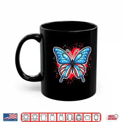 Patriotic Women Girl American Flag 4Th Of July Butterfly Shirt 3 Mug Patriotic Women Girl American Flag 4th of July Butterfly Shirt