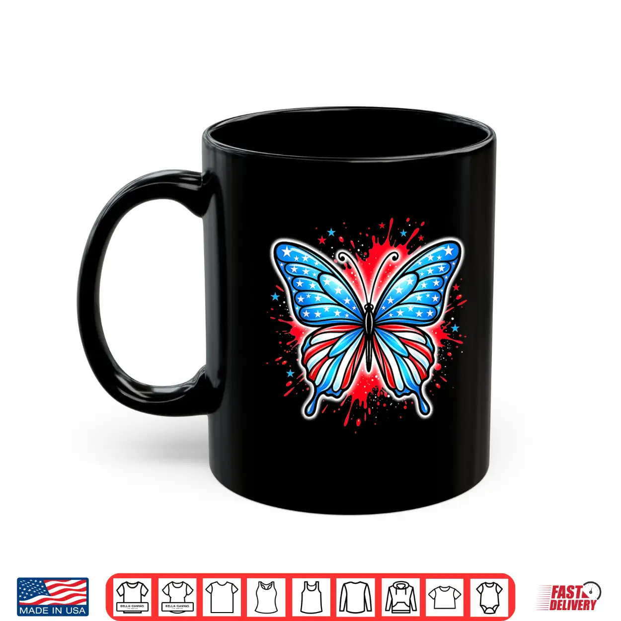 Patriotic Women Girl American Flag 4Th Of July Butterfly Shirt Patriotic Women Girl American Flag 4Th Of July Butterfly Shirt