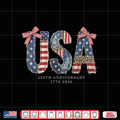 Design Retro Funny Coquette Bow USA Vintage 1776 2026 250 Years Shirt