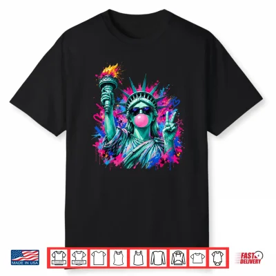 Statue Of Liberty Bubble Gum Patriotic Memorial Day 4Th July Shirt