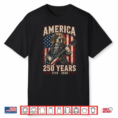 250 Years America Beagle Patriotic Usa Freedom 4Th Of July Shirt