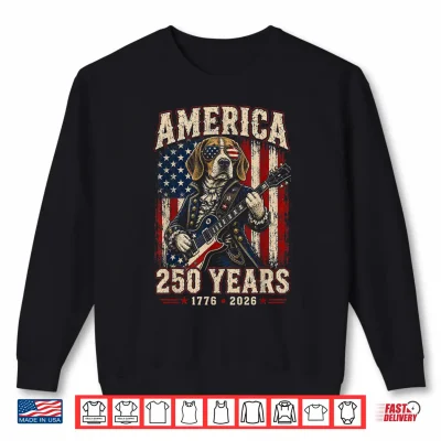 Sweatshirt 250 Years America Beagle Patriotic USA Freedom 4th of July Shirt