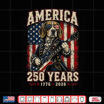 Design 250 Years America Beagle Patriotic USA Freedom 4th of July Shirt