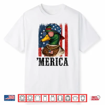 4Th Of July Cool Duck Usa American Flag Goose Patriotic Boys Shirt