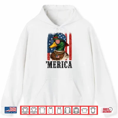Hoodie 4th of July Cool Duck USA American Flag Goose Patriotic Boys Shirt