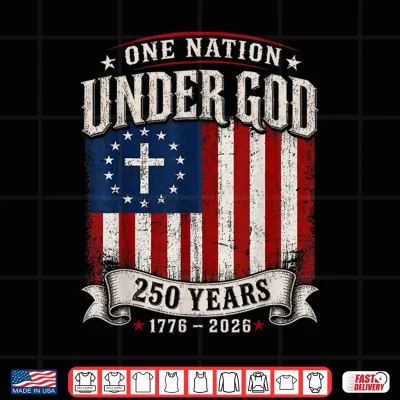Design 250 Years Faith and Freedom Christian USA Flag God Patriotic Shirt