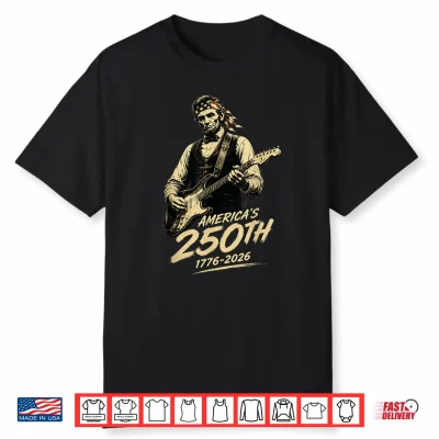 Abraham Lincoln Playing Guitar 4Th Of July 250 Years Shirt