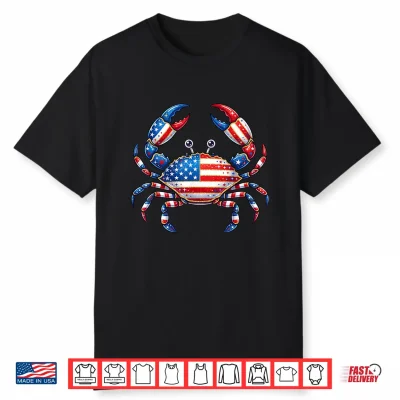American Flag Crab Patriotic 4Th Of July Seafood Shirt