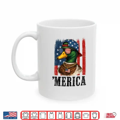 Mug 4th of July Cool Duck USA American Flag Goose Patriotic Boys Shirt