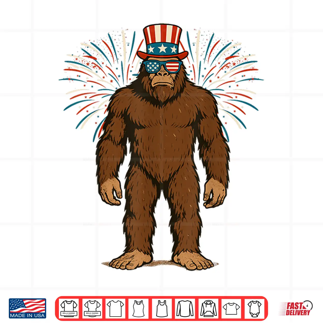 Bigfoot Firework American Flag Sasquatch 4Th Of July Bigfoot Shirt Bigfoot Firework American Flag Sasquatch 4Th Of July Bigfoot Shirt