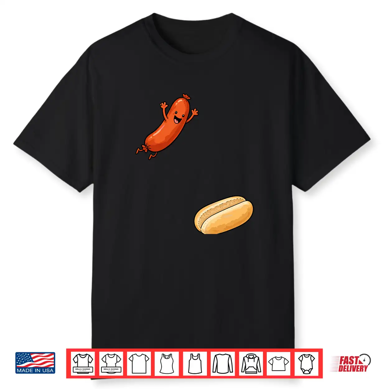Funny Hot Dog Jumping Into Bun Bbq 4Th Of July Shirt Funny Hot Dog Jumping Into Bun Bbq 4Th Of July Shirt