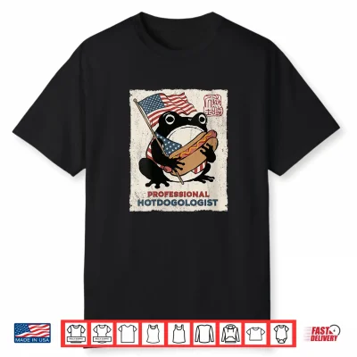 Hotdogologist Grumpy Frog Hot Dog 4Th Of July Japanese Shirt