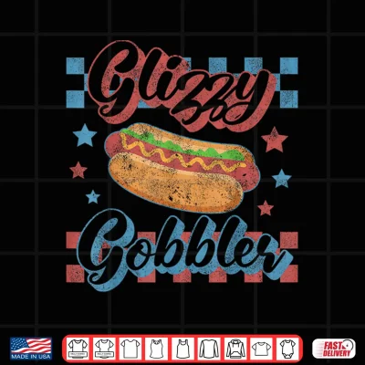 Design Hotdog Glizzy Gobbler Vintage 4th of July Hot Dog Shirt