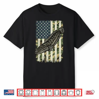 Northern Snakehead Us Flag Shirt