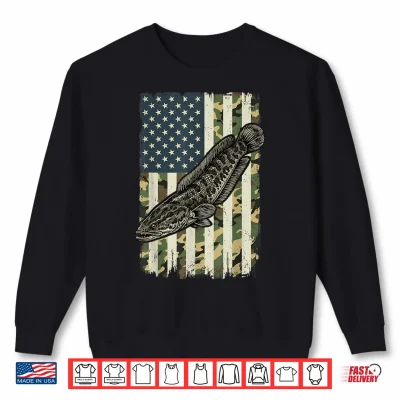 Northern Snakehead Us Flag Shirt 2 Sweatshirt Northern Snakehead US Flag Shirt