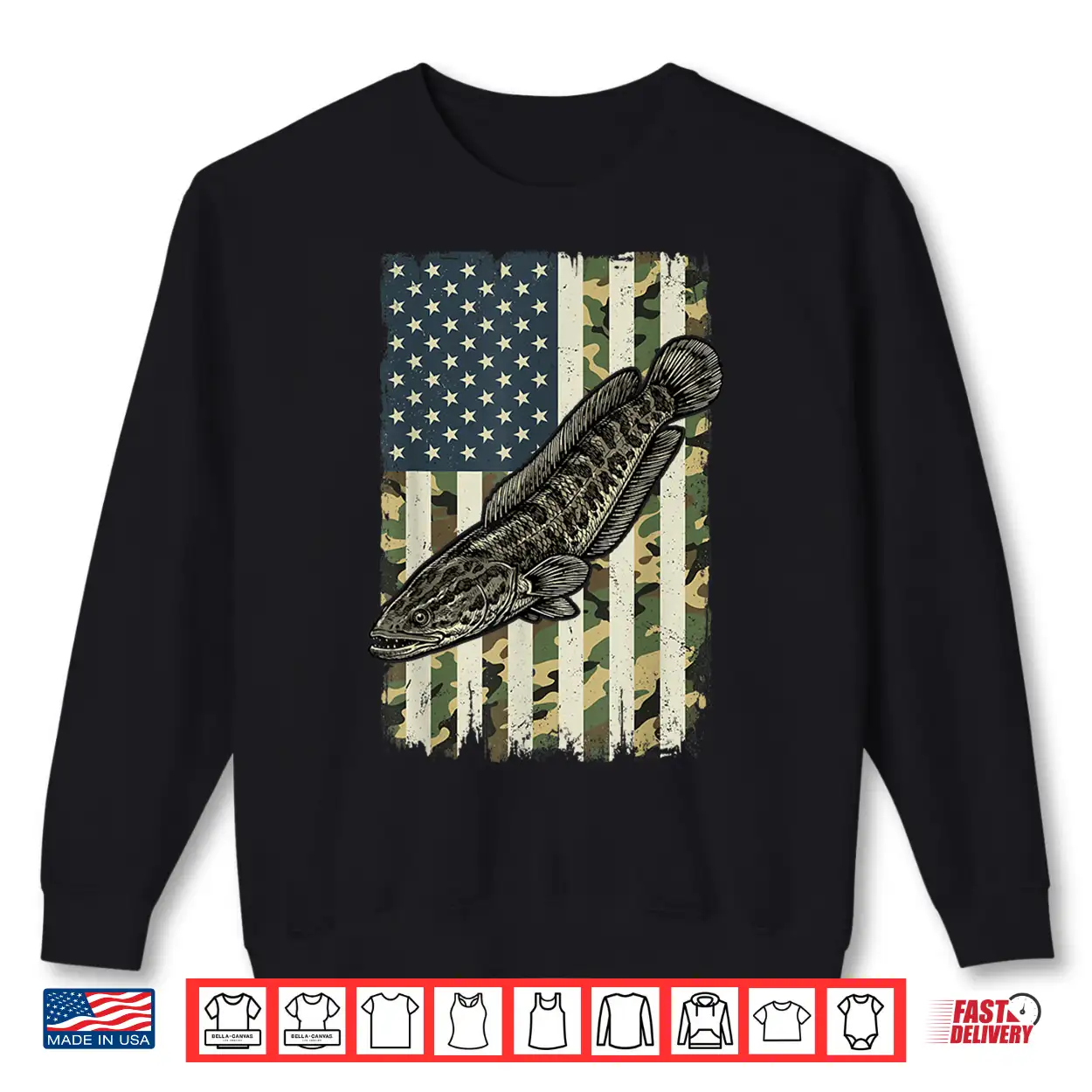 Northern Snakehead Us Flag Shirt Northern Snakehead Us Flag Shirt