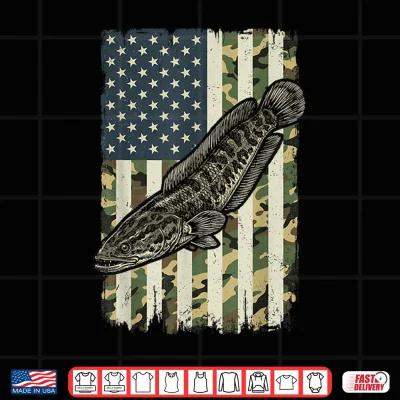 Northern Snakehead Us Flag Shirt 4 Design Northern Snakehead US Flag Shirt