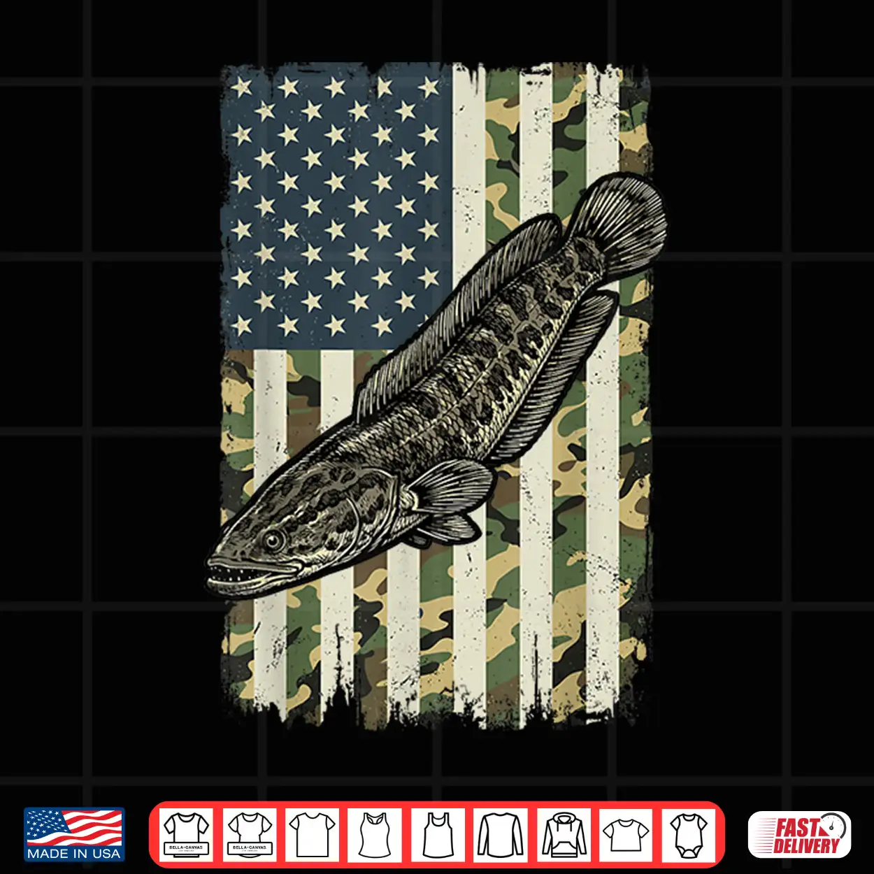 Northern Snakehead Us Flag Shirt Northern Snakehead Us Flag Shirt