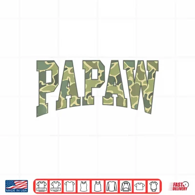 Design Papaw Camo Camouflage Fathers Day Grandfather Shirt