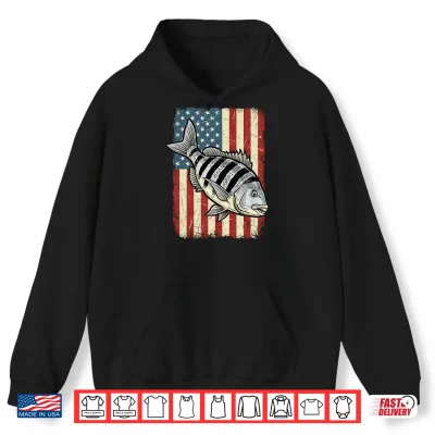 Hoodie Sheepshead US Flag 4th of July Shirt