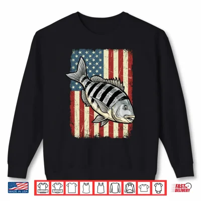 Sweatshirt Sheepshead US Flag 4th of July Shirt