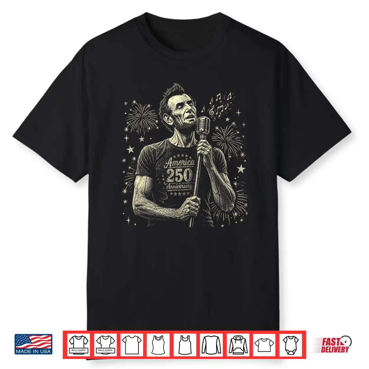 Abraham Lincoln Singing 4Th Of July 250 Years Shirt Abraham Lincoln Singing 4Th Of July 250 Years Shirt