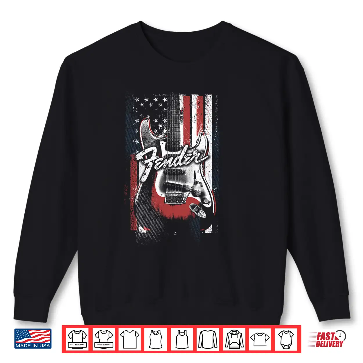 Fender 4Th Of July Red White & Rock Vintage Poster Performance Shirt Fender 4Th Of July Red White & Rock Vintage Poster Performance Shirt