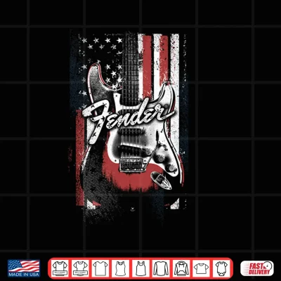 Fender 4Th Of July Red White & Rock Vintage Poster Performance Shirt 4 Design Fender 4th of July Red White Rock Vintage Poster Performance Shirt