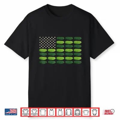 Funny Pickle Cucumber American Flag Pickle Lover 4Th Of July Shirt
