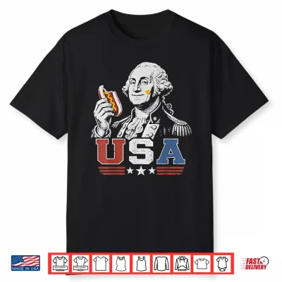 George Washington Glizzy Usa Funny Hotdog 4Th Of July Shirt