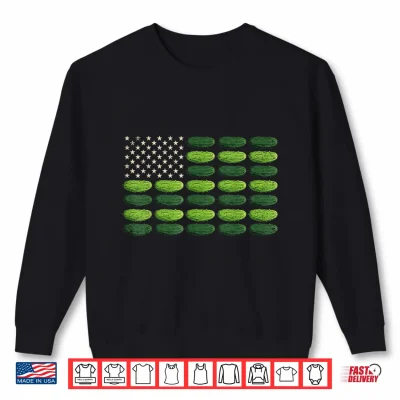 Sweatshirt Funny Pickle Cucumber American Flag Pickle Lover 4th of July Shirt