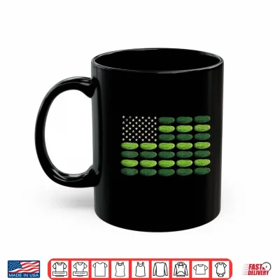 Mug Funny Pickle Cucumber American Flag Pickle Lover 4th of July Shirt
