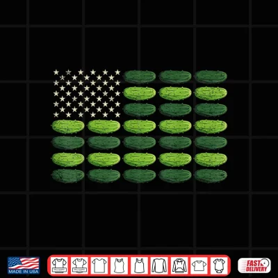 Design Funny Pickle Cucumber American Flag Pickle Lover 4th of July Shirt