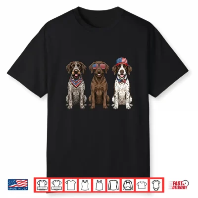 German Wirehaired Pointer 4Th Of July Us Flag Dog Patriotic Shirt
