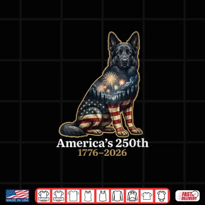 Design German Shepherd Dog Americas 250th Anniversary 1776 2026 Shirt