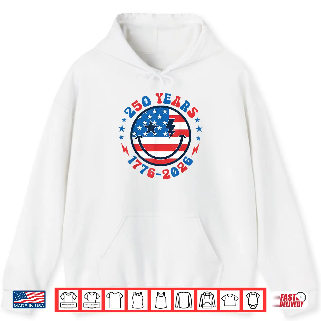 Groovy Smile Face 250 Years 1776 2026 American Flag 4Th July Shirt Groovy Smile Face 250 Years 1776 2026 American Flag 4Th July Shirt