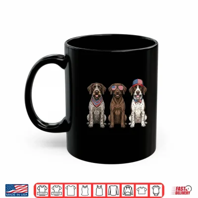 Mug German Wirehaired Pointer 4th of July US Flag Dog Patriotic Shirt
