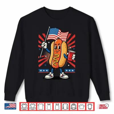 Hot Dog Usa Flag Beer 4Th Of July Shirt 2 Sweatshirt Hot Dog USA Flag Beer 4th of July Shirt