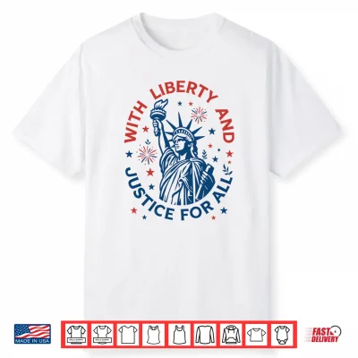 Mens Retro Funny 4Th Of July With Liberty And Justice For All Performance Shirt
