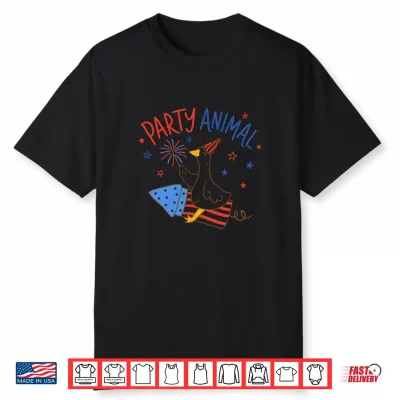 Party Animal Goose Patriotic 4Th Of July Funny Usa Shirt