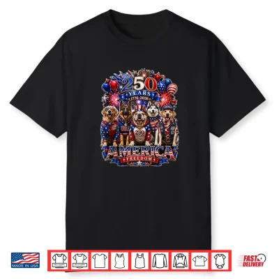 Patriotic Dogs 250 Years America Freedom Dog 4Th Of July Shirt