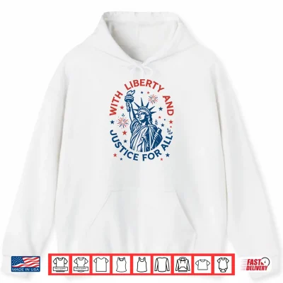 Hoodie Mens Retro Funny 4th of July with Liberty and Justice for All Performance Shirt