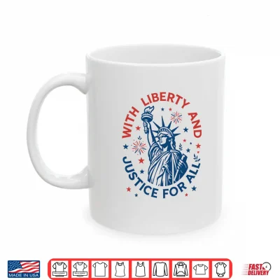 Mug Mens Retro Funny 4th of July with Liberty and Justice for All Performance Shirt