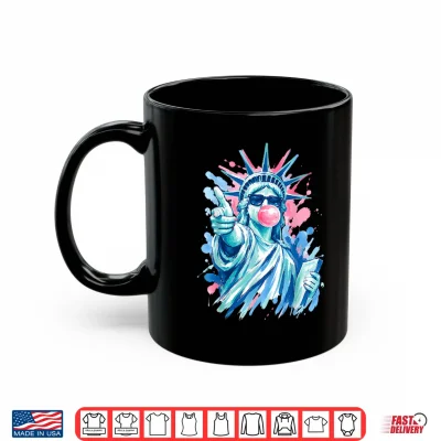 Mug Statue of Liberty Bubble Gum 4th of July 250th Anniversary Shirt