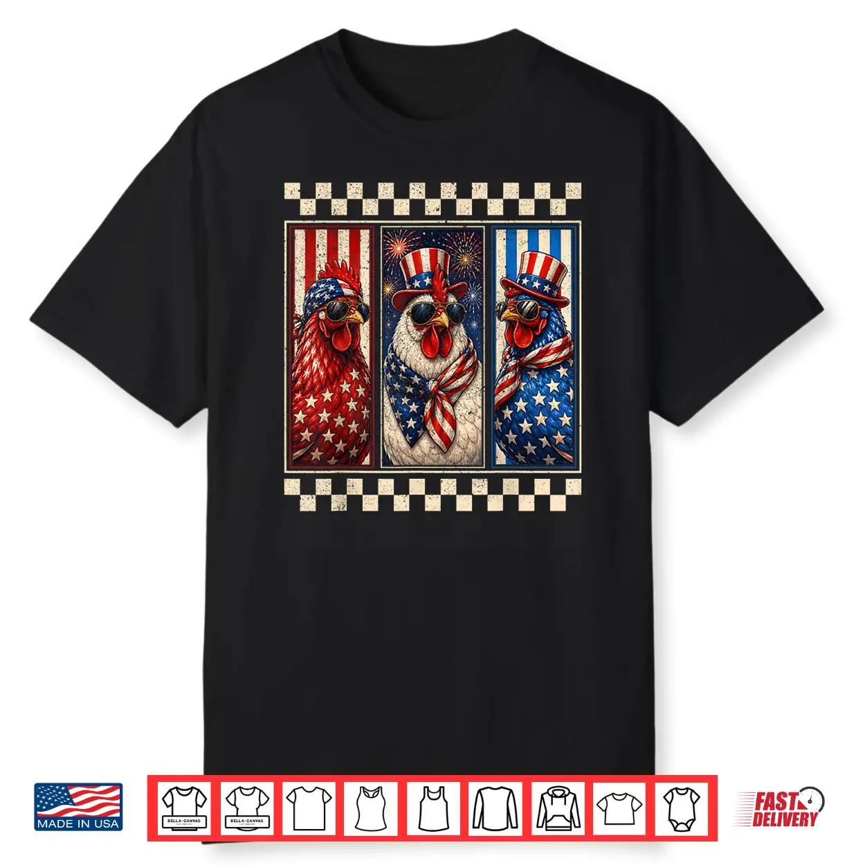 4Th Of July Patriotic Chicken Us American Flag Men Women Kid Shirt 4Th Of July Patriotic Chicken Us American Flag Men Women Kid Shirt