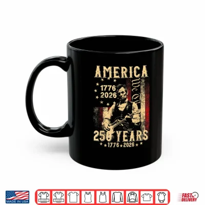 Mug 4th of July America 250 Years Abraham Lincoln Playing Guitar Shirt