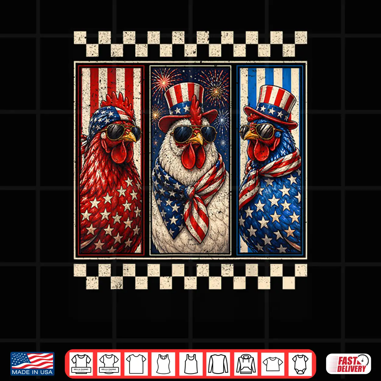 4Th Of July Patriotic Chicken Us American Flag Men Women Kid Shirt 4Th Of July Patriotic Chicken Us American Flag Men Women Kid Shirt